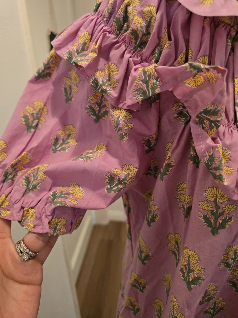 Umgee Pink Floral Ruffled Dress - Picture 3 of 8